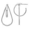Sterling Silver Rh-plated Polished and Diamond-cut  Dangle Earring