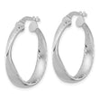 Sterling Silver Rhodium-plated Polished Hoop Earrings