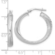 Sterling Silver Rhodium-plated Polished Hoop Earrings