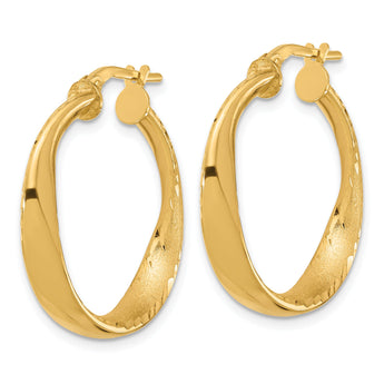 Sterling Silver Gold-plated Polished Hoop Earrings