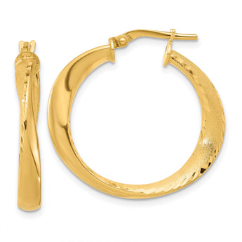 Sterling Silver Gold-plated Polished Hoop Earrings