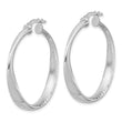 Sterling Silver Rhodium-plated Polished Hoop Earrings