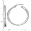Sterling Silver Rhodium-plated Polished Hoop Earrings