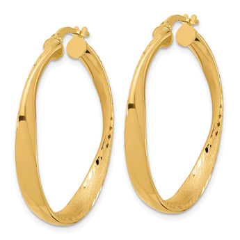 Sterling Silver Gold-plated Polished Hoop Earrings