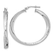 Sterling Silver Rhodium-plated Polished Hoop Earrings