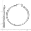Sterling Silver Rhodium-plated Polished Hoop Earrings
