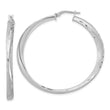 Sterling Silver Rhodium-plated Polished Hoop Earrings