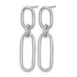 Sterling Silver Rh-plated Polished CZ Dangle Post Earrings - Birthstone Company