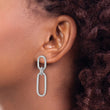 Sterling Silver Rh-plated Polished CZ Dangle Post Earrings - Birthstone Company