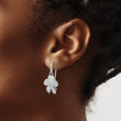 SS RH-plat Radiant Essence Pol/Scratch CZ Flower Earrings - Birthstone Company