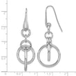 Sterling Silver Rhodium-plated Polished Circle Dangle Earrings