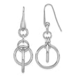 Sterling Silver Rhodium-plated Polished Circle Dangle Earrings