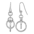Sterling Silver Rhodium-plated Polished Circle Dangle Earrings - Birthstone Company