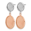 SS Rhodium/Rose-tone Radiant Essence Polished/Scratch Earrings - Birthstone Company