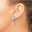 SS Rhodium/Rose-tone Radiant Essence Polished/Scratch Earrings - Birthstone Company