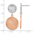 SS Rhodium/Rose-tone Radiant Essence Polished/Scratch Earrings