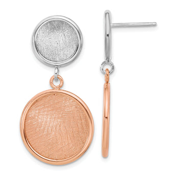 SS Rhodium/Rose-tone Radiant Essence Polished/Scratch Earrings
