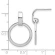 Sterling Silver Rhodium-plated Polished Circle Dangle Earrings