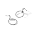 Sterling Silver Rhodium-plated Polished Circle Dangle Earrings - Birthstone Company