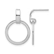 Sterling Silver Rhodium-plated Polished Circle Dangle Earrings - Birthstone Company