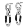 Sterling Silver Rhodium-plated with Enamel Dangle Post Earrings