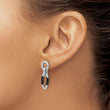 Sterling Silver Rhodium-plated with Enamel Dangle Post Earrings - Birthstone Company
