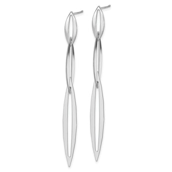 Sterling Silver Rhodium-plated Polished Post Dangle Earrings