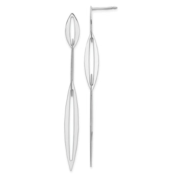 Sterling Silver Rhodium-plated Polished Post Dangle Earrings