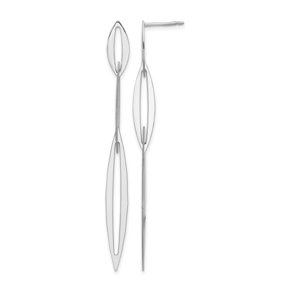 Sterling Silver Rhodium-plated Polished Post Dangle Earrings - Birthstone Company