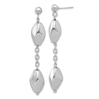 Sterling Silver Rhodium-plated Polished Post Dangle Earrings