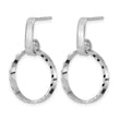 Sterling Silver Rhodium-plated D/C Circles Post Dangle Earrings - Birthstone Company