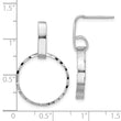 Sterling Silver Rhodium-plated D/C Circles Post Dangle Earrings