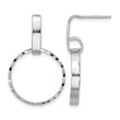 Sterling Silver Rhodium-plated D/C Circles Post Dangle Earrings - Birthstone Company