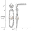 Sterling Silver Rhodium-plated CZ and Crystal Pearl Dangle Earring - Birthstone Company