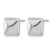 Sterling Silver Rh-plat Polished Hollow Puffed Square Post Earring - Birthstone Company