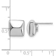 Sterling Silver Rh-plat Polished Hollow Puffed Square Post Earring - Birthstone Company