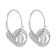 Sterling Silver Polished and Laser-cut Hoop Earrings - Birthstone Company