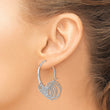 Sterling Silver Polished and Laser-cut Hoop Earrings - Birthstone Company