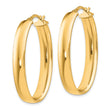 Sterling Silver Gold-Tone Polished Oval Hinged Hoop Earrings