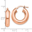 Sterling Silver Rose-Tone Polished Hoop Earrings