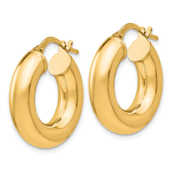 Sterling Silver Gold-Tone Polished Hoop Earrings