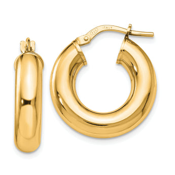 Sterling Silver Gold-Tone Polished Hoop Earrings