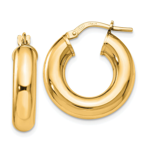 Sterling Silver Gold-Tone Polished Hoop Earrings