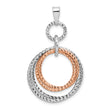 Sterling Silver Rose Gold-plated Rh-plated D/C Pendant