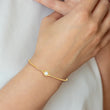 Sterling Silver Gold-plated Polished Opal Cuff Bracelet - Birthstone Company
