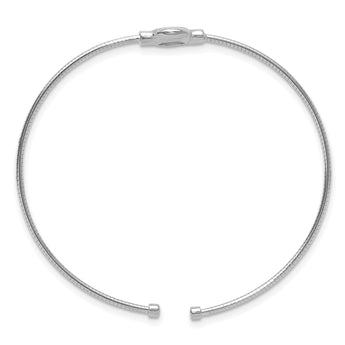 Sterling Silver RH-plated Polished Opal Cuff Bracelet - Birthstone Company