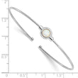 Sterling Silver RH-plated Polished Opal Cuff Bracelet - Birthstone Company
