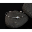 Sterling Silver RH-plated Polished Opal Cuff Bracelet - Birthstone Company