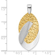 SS Rhodium and Gold-tone Polished and Textured Pendant