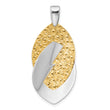 SS Rhodium and Gold-tone Polished and Textured Pendant